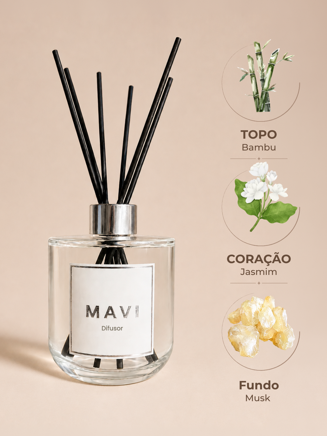 Difusor de Varetas Premium Mavi - Bambu Difusor de Varetas Premium Mavi - Bambu