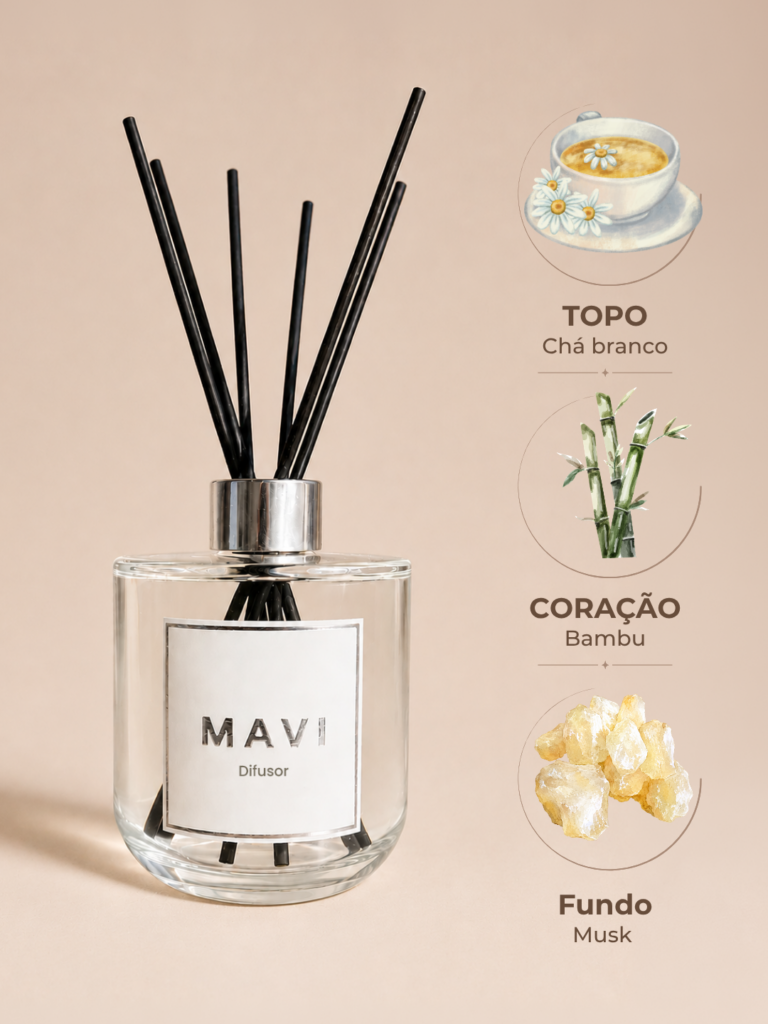 Difusor de Varetas Premium Mavi - Chá branco com bambu