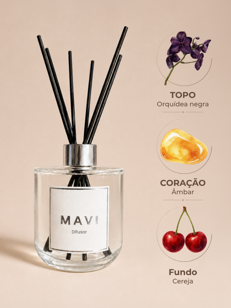Difusor de Varetas Premium Mavi - Dark amber com cereja