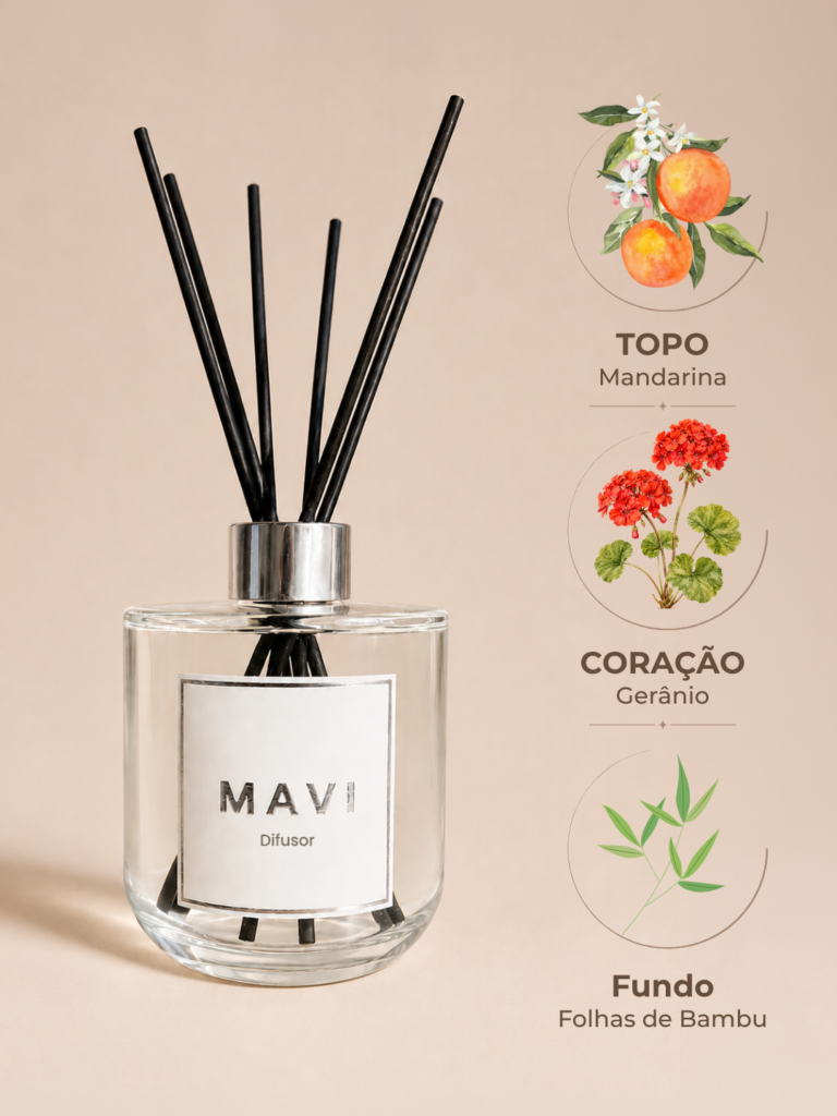 Difusor de Varetas Premium Mavi - Folhas de bambu