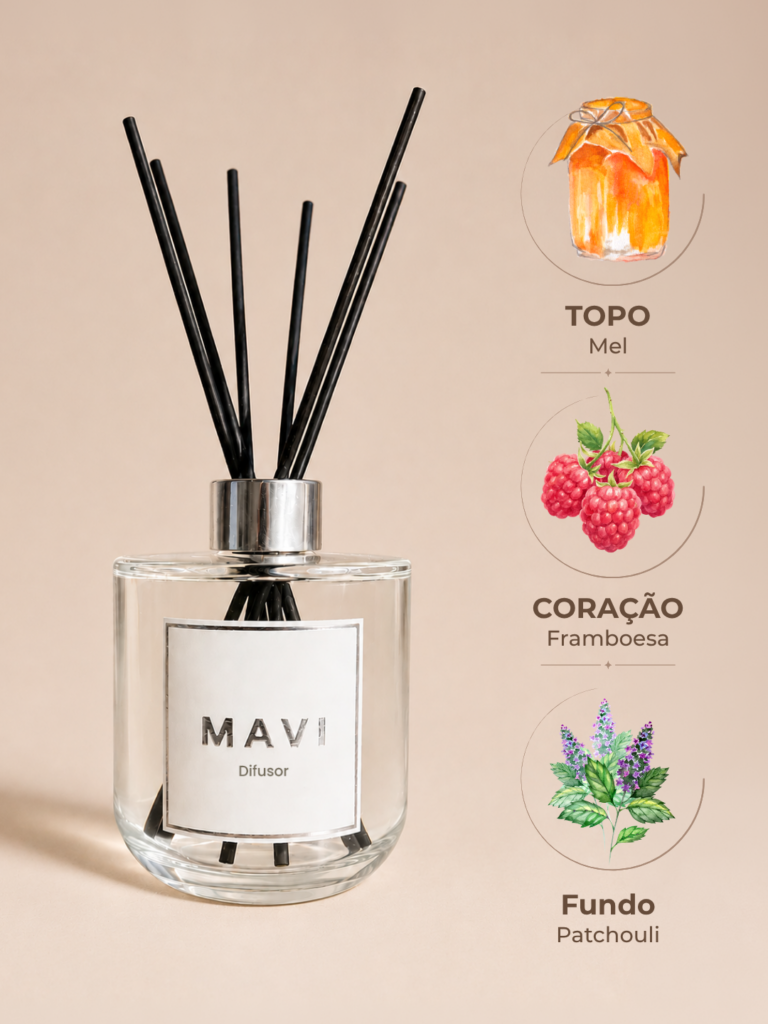 Difusor de Varetas Premium Mavi - Mel e Patchouli