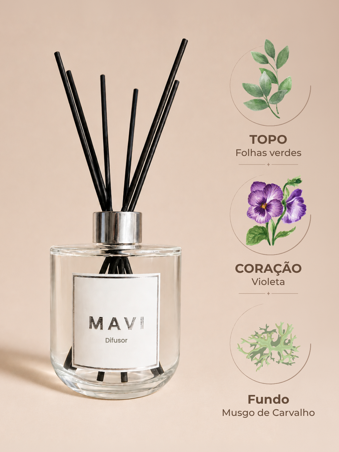 Difusor de Varetas Premium Mavi - Musgo de Carvalho Difusor de Varetas Premium Mavi - Musgo de Carvalho