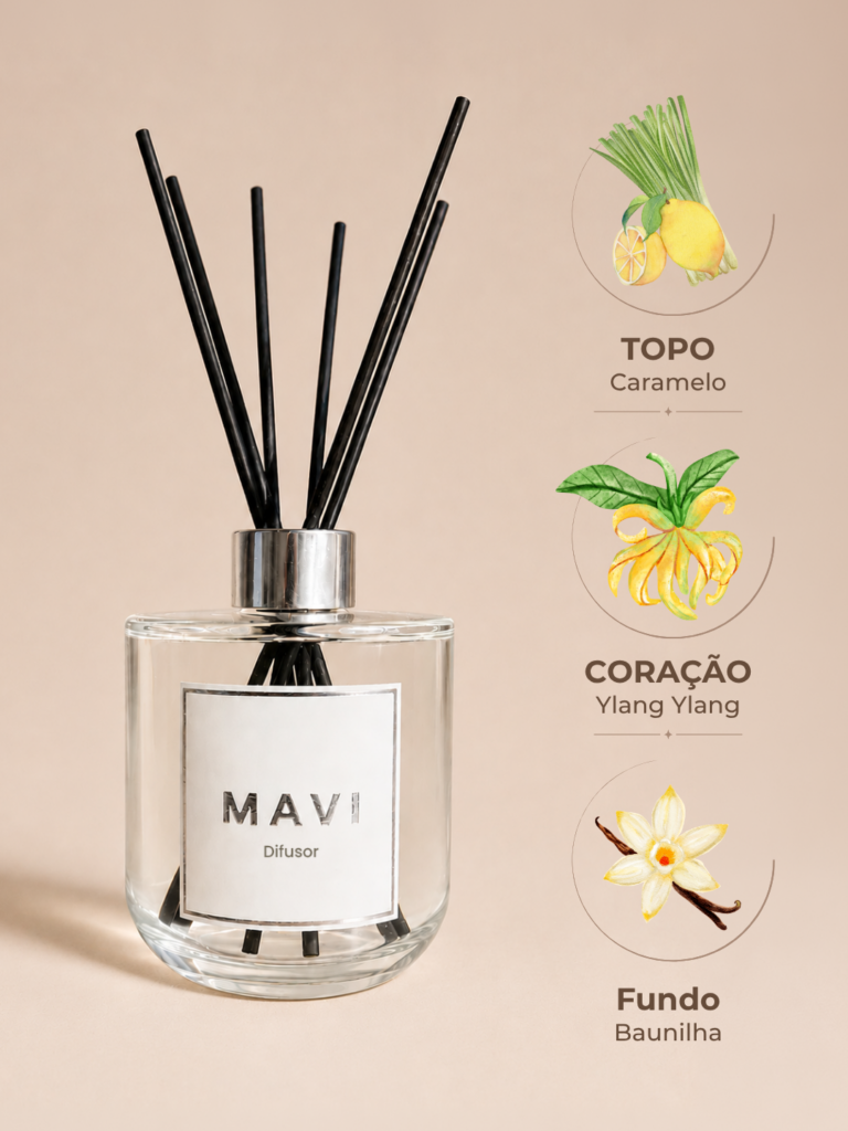 Difusor de Varetas Premium Mavi - Ylang ylang com tangerina - baunilha