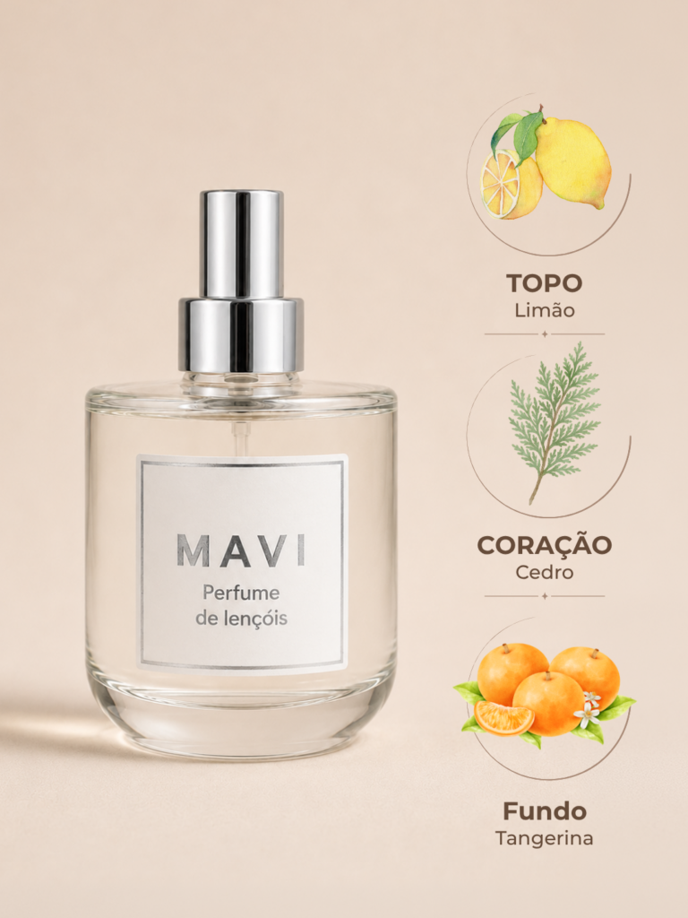Perfume para Lençóis Premium Mavi - Cedro, Tangerina e Limão
